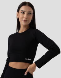 GymBeam Tricou pentru femei FLO Ribbed Crop Top Black - GymBeam - pcone