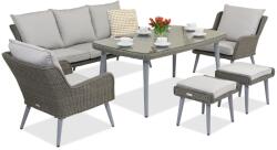 Garden Point Bilbao Apetito 5 kerti bútorok + 2 puffok, szürke (GAP424-5PU)
