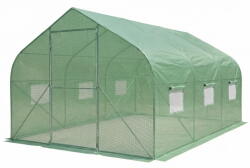 Garden Point Fólia alagút fém kerettel 3x4.5m Garden Point zöld 2 pár ajtóval (GAP1514)