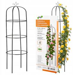 Plonos Kerti Pergola Oszlopos Fém Zöld Virágos Rózsa 200x40cm Horgonyok (PL-992)