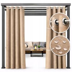 NOW-ART Vízálló kerti függöny 155x240 átlós terasz erkély bézs (Wodo-K 240 beżowa)