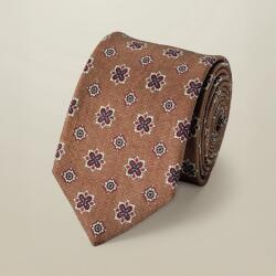 Charles Tyrwhitt Linen/Silk Print Tie - Camel (P64953)