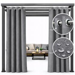 NOW-ART Vízálló kerti függöny 155x230 gurulós terasz erkély sötét szürke 1 (Wodo-K 230 ciemno szara)