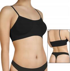 Annes Varrat Nélküli Melltartó Merevítő Nélküli női sport felső fekete S/m (BIUSTONOSZ TOP STANIK BEZSZWOWY)