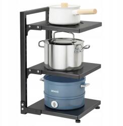 EdiBazzar Állvány Polc Konyhai rendszerező Fém Konyhai Edények Háromszintes (trzypoziomowa półka kuchenna na garnki )