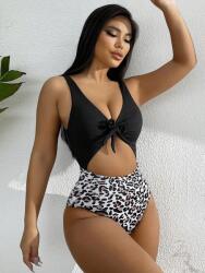 Shein Egybezárt Bikini Pantera Kivágás Kötős Shein S