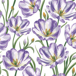 POL-MAK Tulipán Watercolour Violet szalvéta 20 db-os 33x33 cm (PKK770790)