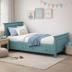 ATELIER 49 Pat VELORA din lemn masiv, cu sertare integrate si somiera inclusa (ATE49-PS114-2D-90X200)