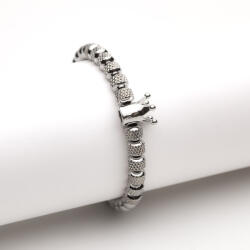 ElectraStore Bratara Reglabila Handmade Cu Pandantiv Coroana Silver Queen (C4702)