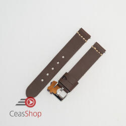  Curea piele maro închis, vintage, cusătura alba QR 18mm - 3920218 - ceas-shop