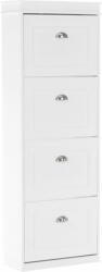 Mobikon Pantofar 4 compartimente mdf alb Seber 53.5x24x152 cm (0000257688deco) Pantofar