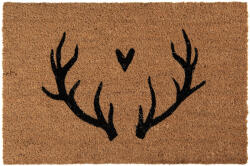 Clayre & Eef Covoras intrare casa fibre cocos maro negru Coarne Ren 60x40x2 cm (NWVMCdeco) Pres