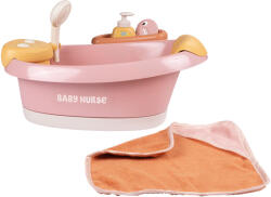 Smoby Cadita pentru papusa Smoby Baby Nurse Balneo Bath roz cu 3 accesorii (S7600220386)