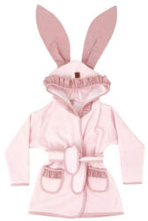 MimiNu Halat de baie, MimiNu, Cu urechi, 6 - 24 luni, Cu volanase, buzunare, cordon, bumbac si thermo fleece, Colectia Royal, Powder Pink (6426972010801) Prosop
