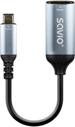 SAVIO AK-78 video átalakító kábel 0, 015 M USB C-típus HDMI Fekete, Ezüst (SAVAK-78)