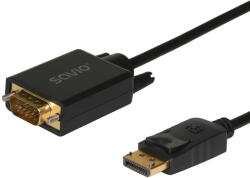 SAVIO Cl-203 1, 8 M DisplayPort VGA (D-Sub) Fekete (SAVKABELCL-203)
