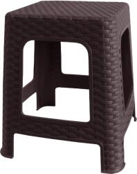 Megaplast Kerti puff, polirattan, 36×33×33 cm, wenge (MAT31783)