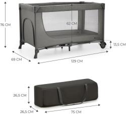 KinderKraft JOY SIMPLE 2 бебешка кошара DARK GREY (KLJOY02DGR00000) - xmall