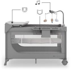 KinderKraft LEODY UP сгъваема бебешка кошара с аксесоари GREY (KCLEODUPGRY00AC) - xmall