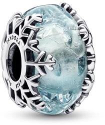 PANDORA Moments 792377C00 Kék téli hópehely muránói üveg charm (Ag925/1000, 3, 6 g)