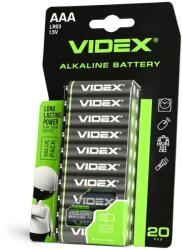 Videx AAA alkáli elemek, 20 db, 1200 mAh, 1, 5 V, 44, 5x10, 5x10, 5 mm (VID-3917-0)