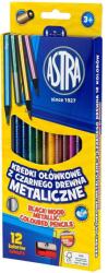 Astra Színes ceruza, Kerek, 12 Metál szín + Hegyező (EMGAZ034002)