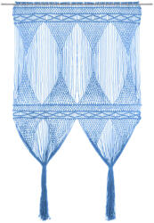 vidaXL kék makramé pamutfüggöny 140 x 240 cm 2.87 kg 323990 (323990)