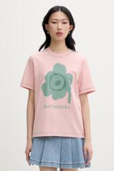 Marimekko női pamut póló - rózsaszín S - answear - 30 990 Ft