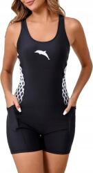  Fürdőruha egyrészes fekete, XL-es méret, Halcurt (B0FWJN1KJZ)