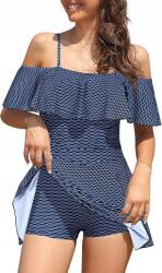 Shekini Fürdőruha rövidnadrággal, fodros, sötétkék, S, Shekini