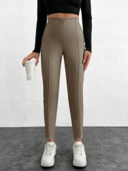 Shein Bézs Klasszikus Ökobőr Leggings Magas Varrással Shein S
