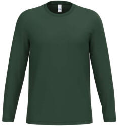 iDeal Basic IB323 Ideal 190 unisex hosszú ujjú, körkötött pamut póló, Ideal Forest Green-L (ib323ifg-l)