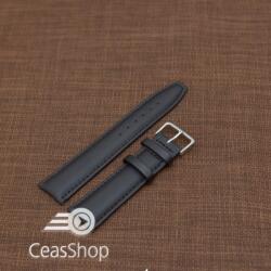  Curea piele vitel neagra, neteda cu catarama argintie 18mm - 34778