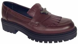 Ciucaleti j Pantofi dama bordeaux piele naturala cu talpa groasa si accesoriu albina, marimea 36