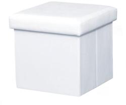 Mobikon Taburet pliabil piele ecologica alba Tela 40x40x37 cm (0000191887deco)