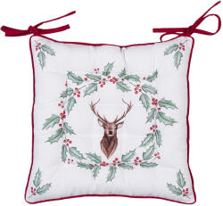 Clayre & Eef Perna scaun Craciun Ren Holly 40x40x4 cm (HCH29X)
