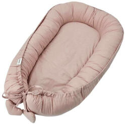 FEEDO Cosulet bebelus, Feedo, Pentru dormit, joaca, protectie in patut, Baby Nest 90x60 cm, bumbac 100%, Design cu inimioare, Roz (208216)