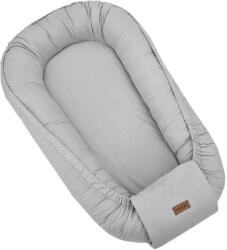 FEEDO Cosulet bebelus, Feedo, Pentru dormit, joaca, protectie in patut, Baby Nest 90x60 cm, bumbac 100%, Gri (209214)