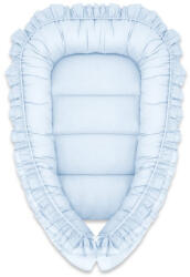 MimiNu Cosulet bebelus, MimiNu, Pentru dormit, Baby Nest 55 x 75 cm, Cu Volanase, Husa 100% bumbac, Colectia Royal, Blue (6426972030885)