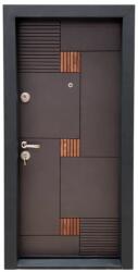 NOVO DOORS Usa metalica de apartament cu izolatie si vizor Novo Doors First Class NDS06, Deschidere Stanga Dreapta, Dimensiune 200X88 cm, Tabla 12 mm, Kit complet, Gri antracit cu insertie Stejar (NDS06)