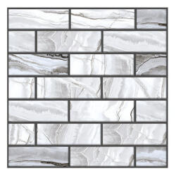 DEPOZIT LICHIDARE STOC 10 x Placi Tapet Autocolant 3D cu Imitatie de Marmura Dreptunghiulara, pentru Perete Bucatarie Sufragerie, Usor de Curatat, Rezistent la Apa, Autoadeziv, 30x30 cm, Gri (teo-129746-2026)
