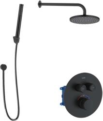 kielle Oudee - Baterie încastrată termostatată, pentru 2 consumatori, cu accesorii EcoSpare și corp, negru mat 20602SPT84 (20602SPT84)