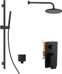 kielle Vega - Set de duș cu baterie încastrată, pentru 2 consumatori, cu accesorii EcoSpare și corp montare, negru mat 20618SP64 (20618SP64)