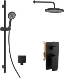 kielle Vega - Set de duș cu baterie încastrată, pentru 2 consumatori, cu accesorii EcoSpare și corp montare, negru mat 20618SP54 (20618SP54)