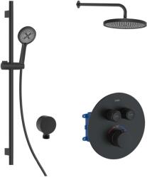 kielle Oudee - Baterie încastrată termostatată, pentru 2 consumatori, cu accesorii EcoSpare și corp, negru mat 20602SPT34 (20602SPT34)