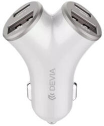 DEVIA Incarcator auto Devia 2x USB-A, 2x USB-C, Fast Charger QC 3.0, 48W, Silver (DVIASM48WA)