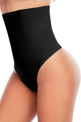 Linovit Linovit® Formáló Tanga Bugyi Magas Derékkal, Derékszűkítő Hatással, Magas Derék, 4 Csavarodásgátló Fém Merevítő, L Méret, Fekete (S10NL)