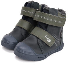 Ponte20 pantofi de băieți impermeabili cu călcâi înalt căptușit supinați albastru închis/verde oliv (148BDB)