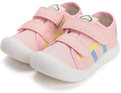 D.D.Step Pantofi sport fete, de panza, cu velcro, roz pal, 24-27 roz (14BF9E)