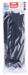 Extol Kábelkötegelő 7, 2×300 mm 100db, többször használható (oldható) fekete nylon; UV-, sav- és lúgálló (8856258) - szerszamshop24